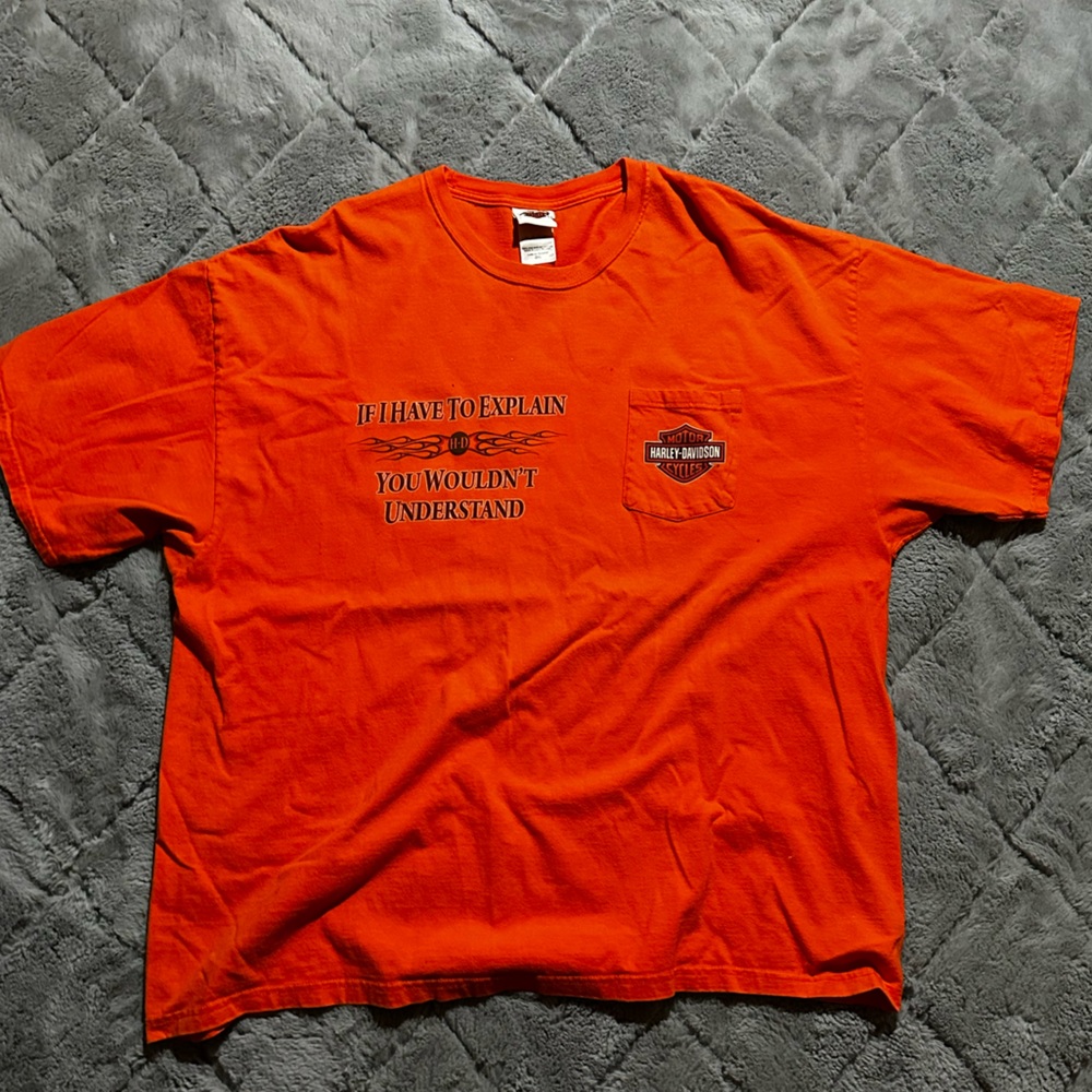 Orange Harley Davison Paris Texas Shirt